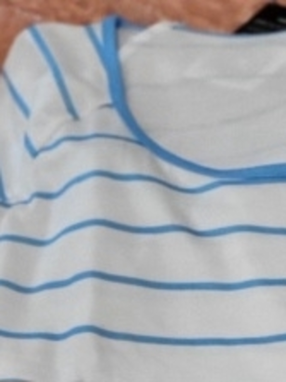 F-Keep Striped Blue White Shorty Pajama Set Size Large NIP - Picture 3 of 5